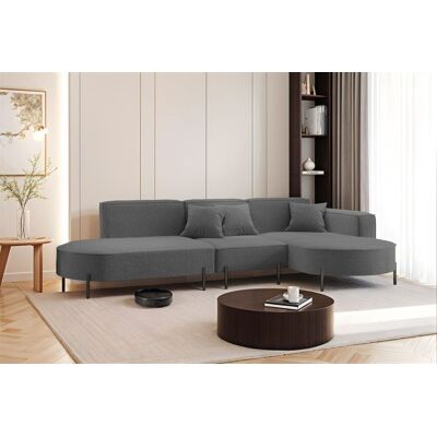 Fun Moebel Ecksofa Designersofa VALENCIA in Stoff Quelle Dunkelgrau Ottomane Rechts Fun Moebel Ecksofa Designersofa VALENCIA in Stoff Quelle Dunkelgrau Ottomane Rechts