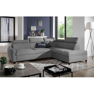 Fun Möbel Ecksofa Schlafsofa Sofa ANTON in Stoff Esito Grau Ottomane Rechts Fun Möbel Ecksofa Schlafsofa Sofa ANTON in Stoff Esito Grau Ottomane Rechts