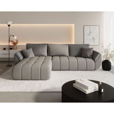 Fun Möbel Ecksofa Schlafsofa MISATO Stoff Wind Dunkelgrau Ottomane Links Fun Möbel Ecksofa Schlafsofa MISATO Stoff Wind Dunkelgrau Ottomane Links