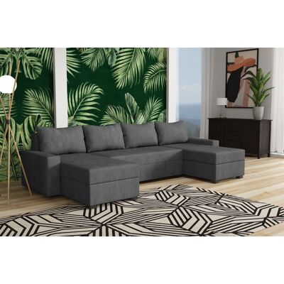 Fun Möbel Wohnlandschaft Schlafsofa Sofa AGNETA Stoff Lincoln Dunkelgrau Fun Möbel Wohnlandschaft Schlafsofa Sofa AGNETA Stoff Lincoln Dunkelgrau