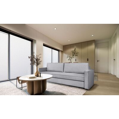 Fun Möbel Schlafsofa Designersofa Sofa 3-Sitzer FERMINE in Stoff Allora Hellgrau Fun Möbel Schlafsofa Designersofa Sofa 3-Sitzer FERMINE in Stoff Allora Hellgrau