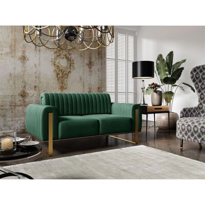 Fun Möbel Sofa Designersofa VALERIE 2-Sitzer in Stoff Elisa Velvet Flaschengrün Fun Möbel Sofa Designersofa VALERIE 2-Sitzer in Stoff Elisa Velvet Flaschengrün
