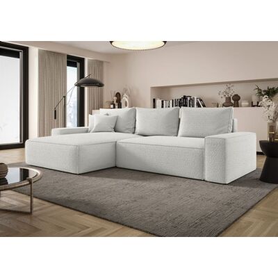 Fun Möbel Ecksofa Schlafsofa Sofa WALKEN Stoff Quelle Weiss Ottomane Links Fun Möbel Ecksofa Schlafsofa Sofa WALKEN Stoff Quelle Weiss Ottomane Links