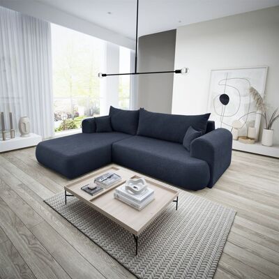 Fun Möbel Ecksofa Schlafsofa ANIKE Stoff Now or Never Dunkelblau Ottomane Links Fun Möbel Ecksofa Schlafsofa ANIKE Stoff Now or Never Dunkelblau Ottomane Links