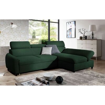 Fun Möbel Ecksofa Schlafsofa Sofa ANTON XS in Stoff Esito Dunkelgrün Ottomane Rechts Fun Möbel Ecksofa Schlafsofa Sofa ANTON XS in Stoff Esito Dunkelgrün Ottomane Rechts