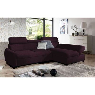 Fun Möbel Ecksofa Schlafsofa Sofa ANTON XS in Stoff Esito Violett Ottomane Rechts Fun Möbel Ecksofa Schlafsofa Sofa ANTON XS in Stoff Esito Violett Ottomane Rechts