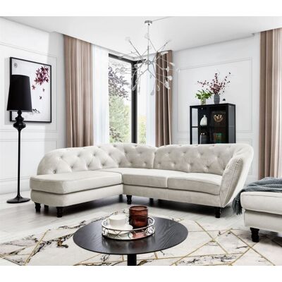 Fun Moebel - CHARLOTTE - Beige - Matt Velvet - Sofa Fun Moebel - CHARLOTTE - Beige - Matt Velvet - Sofa