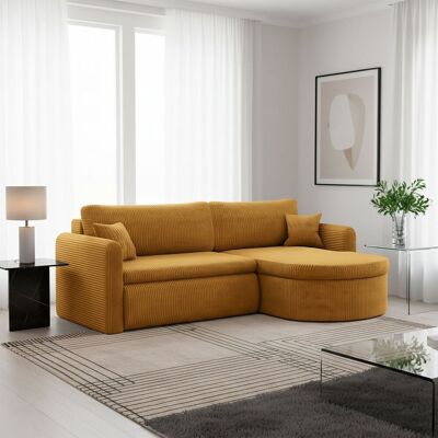 Fun Möbel Ecksofa Schlafsofa FELIZ Stoff Poso Senfgelb Ottomane Rechts Fun Möbel Ecksofa Schlafsofa FELIZ Stoff Poso Senfgelb Ottomane Rechts
