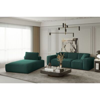 Fun Moebel Sofa Set 2-teilig Sezlong und Sofa 3-Sitzer CELES in Stoff Opera Velvet Petrol Fun Moebel Sofa Set 2-teilig Sezlong und Sofa 3-Sitzer CELES in Stoff Opera Velvet Petrol