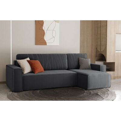 Fun Moebel Ecksofa Schlafsofa Sofa MARIS Stoff Anthrazit Ottomane Rechts Fun Moebel Ecksofa Schlafsofa Sofa MARIS Stoff Anthrazit Ottomane Rechts