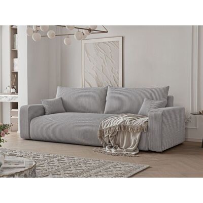 Fun Möbel Sofa 3-Sitzer mit Schlaffunktion LUNA in Stoff Poso Hellgrau Fun Möbel Sofa 3-Sitzer mit Schlaffunktion LUNA in Stoff Poso Hellgrau