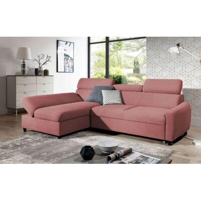 Fun Möbel Ecksofa Schlafsofa Sofa ANTON XS in Stoff Esito Rosa Ottomane Links Fun Möbel Ecksofa Schlafsofa Sofa ANTON XS in Stoff Esito Rosa Ottomane Links
