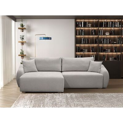 Fun Möbel Ecksofa Designersofa Sofa ELISE in Stoff Wind Hellgrau Ottomane Links Fun Möbel Ecksofa Designersofa Sofa ELISE in Stoff Wind Hellgrau Ottomane Links