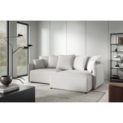 Fun Möbel Ecksofa Schlafsofa Sofa MINEA in Stoff Abriamo Creme Ottomane Rechts Fun Möbel Ecksofa Schlafsofa Sofa MINEA in Stoff Abriamo Creme Ottomane Rechts