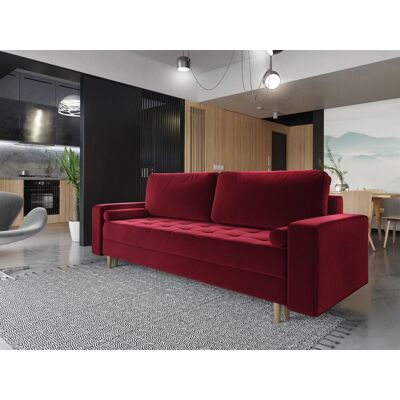 Fun Moebel Sofa 3-Sitzer BELANO mit Schlaffunktion Rot Fun Moebel Sofa 3-Sitzer BELANO mit Schlaffunktion Rot