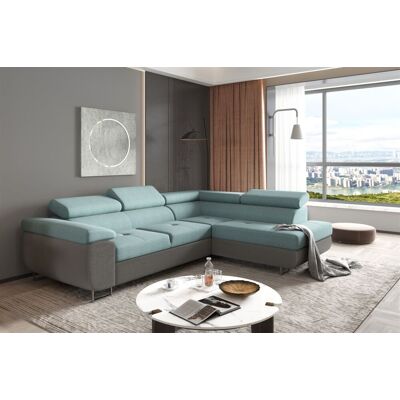 Fun Moebel Ecksofa Sofa JADE Stoff Sawana Dunkelgrau-Meeresgrün mit Schlaffunktion Ottom... Fun Moebel Ecksofa Sofa JADE Stoff Sawana Dunkelgrau-Meeresgrün mit Schlaffunktion Ottom...