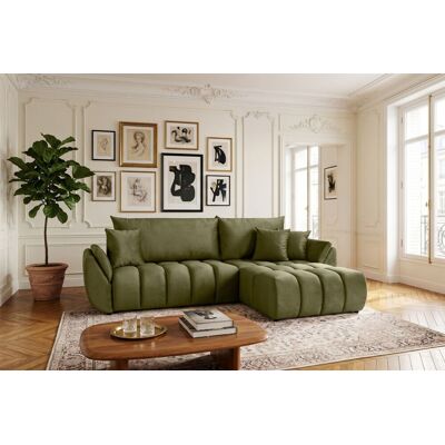 Fun Möbel Ecksofa Schlafsofa Sofa COLLIN in Stoff Monolith Olivgrün Ottomane Rechts Fun Möbel Ecksofa Schlafsofa Sofa COLLIN in Stoff Monolith Olivgrün Ottomane Rechts