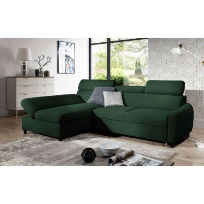 Fun Möbel Ecksofa Schlafsofa Sofa ANTON XS in Stoff Esito Dunkelgrün Ottomane Links Fun Möbel Ecksofa Schlafsofa Sofa ANTON XS in Stoff Esito Dunkelgrün Ottomane Links