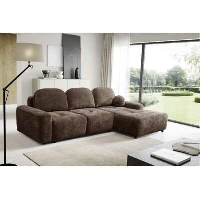 Fun Möbel Ecksofa Schlafsofa Sofa ARGOS in Stoff Vibe Braun Ottomane Rechts Fun Möbel Ecksofa Schlafsofa Sofa ARGOS in Stoff Vibe Braun Ottomane Rechts