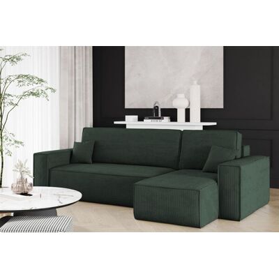Fun Möbel Ecksofa Schlafsofa Sofa MARIS Stoff Poso Dunkelgrün Ottomane Rechts Fun Möbel Ecksofa Schlafsofa Sofa MARIS Stoff Poso Dunkelgrün Ottomane Rechts