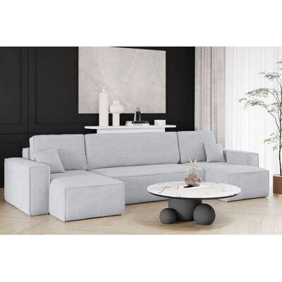 Fun Möbel Wohnlandschaft Schlafsofa Sofa MARIS Stoff Poso Hellgrau Fun Möbel Wohnlandschaft Schlafsofa Sofa MARIS Stoff Poso Hellgrau