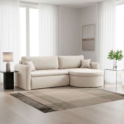 Fun Möbel Ecksofa Schlafsofa FELIZ Stoff Quelle Creme Ottomane Rechts Fun Möbel Ecksofa Schlafsofa FELIZ Stoff Quelle Creme Ottomane Rechts
