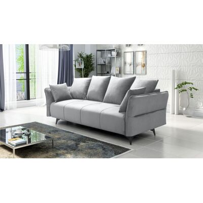 Fun Möbel Schlafsofa Sofa 3-Sitzer SADIE Stoff Element Hellgrau Fun Möbel Schlafsofa Sofa 3-Sitzer SADIE Stoff Element Hellgrau