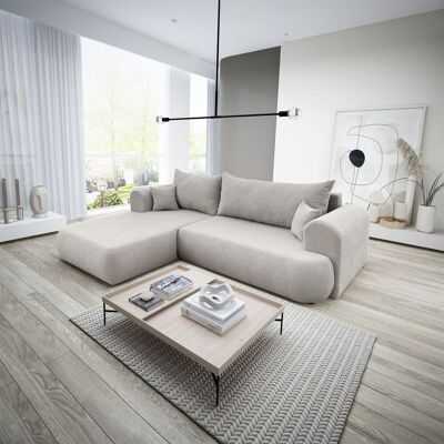 Fun Möbel Ecksofa Schlafsofa ANIKE Stoff Now or Never Beige Ottomane Links Fun Möbel Ecksofa Schlafsofa ANIKE Stoff Now or Never Beige Ottomane Links