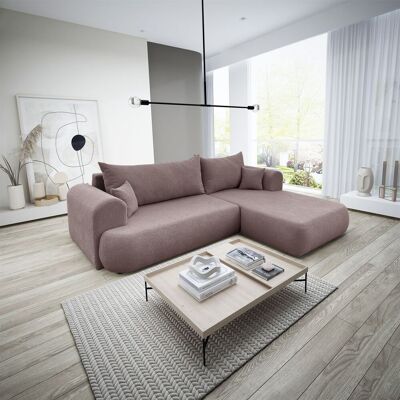 Fun Möbel Ecksofa Schlafsofa ANIKE Stoff Now or Never Altrosa Ottomane Rechts Fun Möbel Ecksofa Schlafsofa ANIKE Stoff Now or Never Altrosa Ottomane Rechts