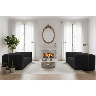 Fun Möbel Sofaset Designersofa SOLVIE 4-4 in Stoff Tiffani Schwarz Fun Möbel Sofaset Designersofa SOLVIE 4-4 in Stoff Tiffani Schwarz
