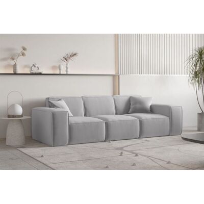 Fun Moebel Sofa Designersofa CELES PREMIUM 3-Sitzer in Stoff Opera Velvet Hellgrau Fun Moebel Sofa Designersofa CELES PREMIUM 3-Sitzer in Stoff Opera Velvet Hellgrau