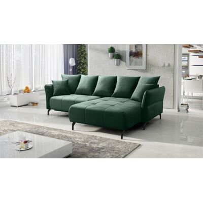 Fun Möbel Ecksofa Schlafsofa Sofa SADIE Stoff Element Dunkelgrün Ottomane Rechts Fun Möbel Ecksofa Schlafsofa Sofa SADIE Stoff Element Dunkelgrün Ottomane Rechts