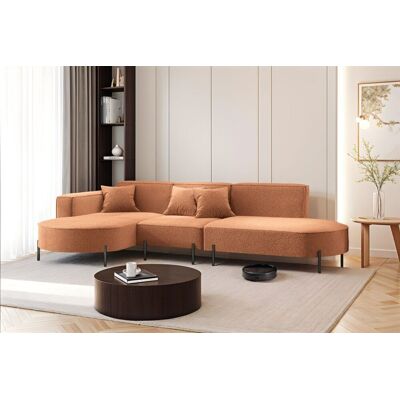 Fun Moebel Ecksofa Designersofa VALENCIA in Stoff Quelle Ziegelbraun Ottomane Links Fun Moebel Ecksofa Designersofa VALENCIA in Stoff Quelle Ziegelbraun Ottomane Links
