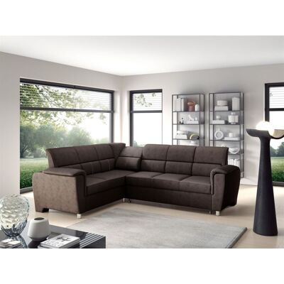 Fun Möbel Ecksofa Schlafsofa Sofa SALVADOR Stoff Texas Braun Kurze Schenkel Links Fun Möbel Ecksofa Schlafsofa Sofa SALVADOR Stoff Texas Braun Kurze Schenkel Links