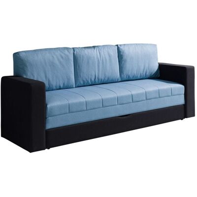 Fun Moebel Sofa Schlafsofa LABRI 3-Sitzer Schwarz/ Hellblau Fun Moebel Sofa Schlafsofa LABRI 3-Sitzer Schwarz/ Hellblau