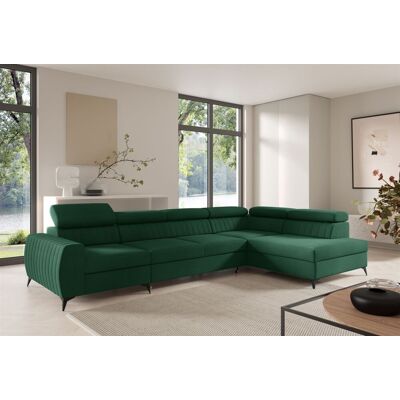 Fun Moebel Ecksofa Schlafsofa Sofa TORONTO XL Stoff Element Dunkelgrün Ottomane Rechts Fun Moebel Ecksofa Schlafsofa Sofa TORONTO XL Stoff Element Dunkelgrün Ottomane Rechts