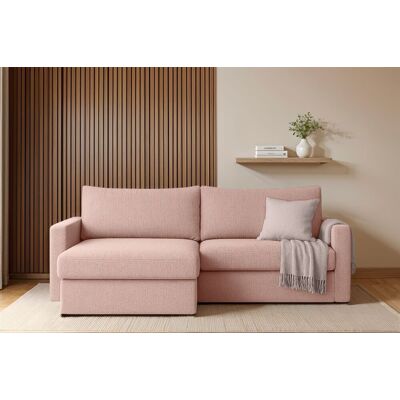 Fun Möbel Ecksofa Sofa mit Schlaffunktion BENDIK Stoff Faro Rose Ottomane Links Fun Möbel Ecksofa Sofa mit Schlaffunktion BENDIK Stoff Faro Rose Ottomane Links