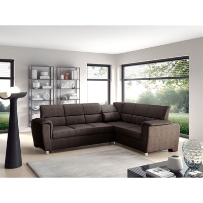 Fun Möbel Ecksofa Schlafsofa Sofa SALVADOR Stoff Texas Braun Kurze Schenkel Rechts Fun Möbel Ecksofa Schlafsofa Sofa SALVADOR Stoff Texas Braun Kurze Schenkel Rechts