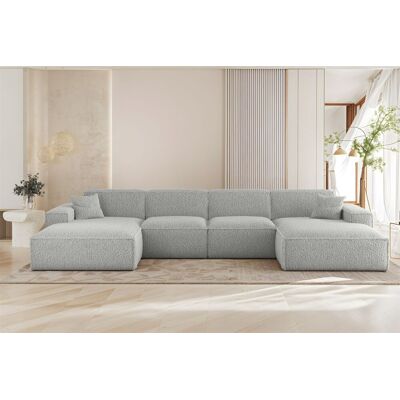 Fun Möbel Wohnlandschaft Sofa U-Form CELES PREMIUM in Stoff Sven Hellgrau Fun Möbel Wohnlandschaft Sofa U-Form CELES PREMIUM in Stoff Sven Hellgrau