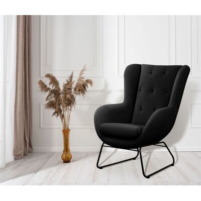 Fun Möbel Sessel Designersessel ARTEMIS in Stoff Kronos Schwarz Fun Möbel Sessel Designersessel ARTEMIS in Stoff Kronos Schwarz