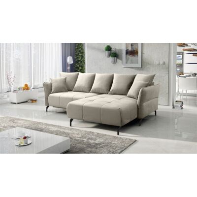 Fun Möbel Ecksofa Schlafsofa Sofa SADIE Stoff Element Hellbeige Ottomane Rechts Fun Möbel Ecksofa Schlafsofa Sofa SADIE Stoff Element Hellbeige Ottomane Rechts