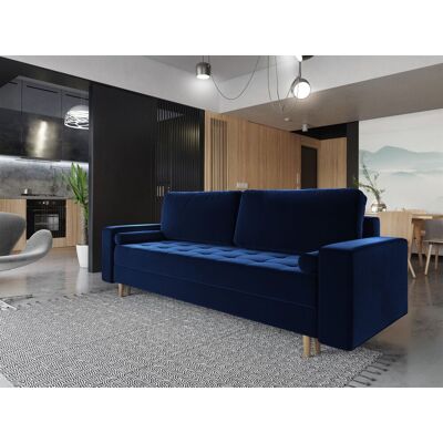 Fun Moebel Sofa 3-Sitzer BELANO mit Schlaffunktion Blau Fun Moebel Sofa 3-Sitzer BELANO mit Schlaffunktion Blau