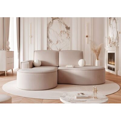 Fun Möbel Ecksofa Designersofa Sofa ARLET in Stoff Riviera Beige Ottomane Links Fun Möbel Ecksofa Designersofa Sofa ARLET in Stoff Riviera Beige Ottomane Links