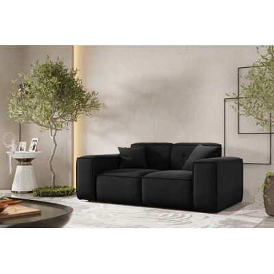 Fun Möbel Sofa Designersofa CESINA 2-Sitzer in Stoff Opera Velvet Schwarz Fun Möbel Sofa Designersofa CESINA 2-Sitzer in Stoff Opera Velvet Schwarz
