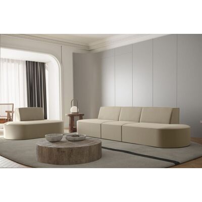 Fun Moebel Sofaset Designersofa Set 3-1 MILOT in Stoff Opera Velvet Beige Fun Moebel Sofaset Designersofa Set 3-1 MILOT in Stoff Opera Velvet Beige
