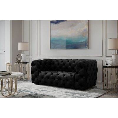 Fun Moebel Sofa Designersofa NATALIE 2-Sitzer in Stoff Riviera Schwarz Fun Moebel Sofa Designersofa NATALIE 2-Sitzer in Stoff Riviera Schwarz