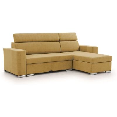 Fun Möbel Ecksofa Schlafsofa Sofa CANTON in Stoff Camelia Senfgelb Ottomane Rechts Fun Möbel Ecksofa Schlafsofa Sofa CANTON in Stoff Camelia Senfgelb Ottomane Rechts