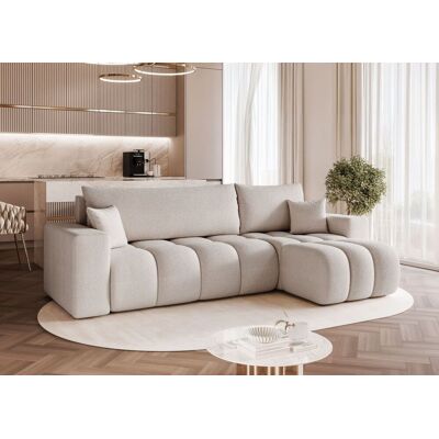 Fun Möbel Ecksofa Schlafsofa Sofa ANABEL in Stoff Centaur Hellgrau Ottomane Rechts Fun Möbel Ecksofa Schlafsofa Sofa ANABEL in Stoff Centaur Hellgrau Ottomane Rechts