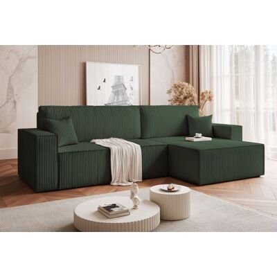 Fun Möbel Ecksofa Schlafsofa Sofa ADARA MAX in Stoff Poso Grün Ottomane Rechts Fun Möbel Ecksofa Schlafsofa Sofa ADARA MAX in Stoff Poso Grün Ottomane Rechts