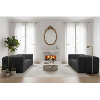Fun Möbel Sofaset Designersofa SOLVIE 4-4 in Stoff Moly Anthrazit Fun Möbel Sofaset Designersofa SOLVIE 4-4 in Stoff Moly Anthrazit